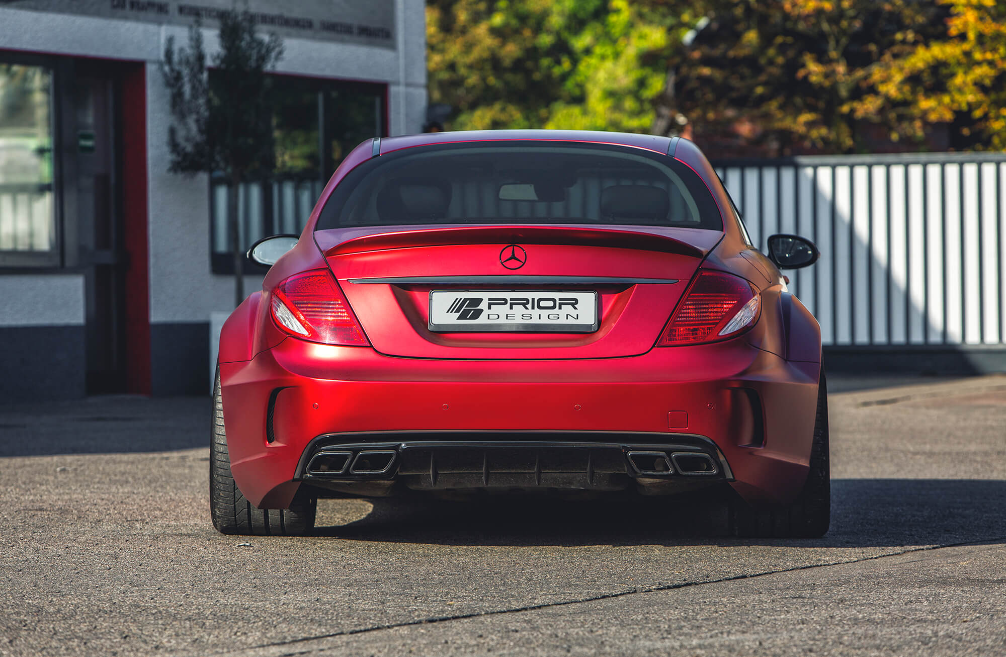 PD Black Edition V4 Widebody Rear Bumper with Diffusor for Mercedes CL C216